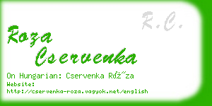 roza cservenka business card